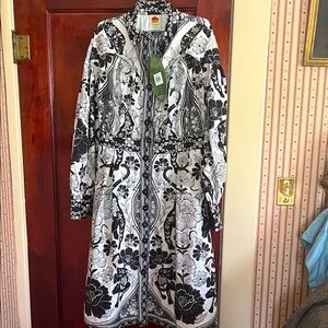 FARM Rio navy and white classic shirt waist dress